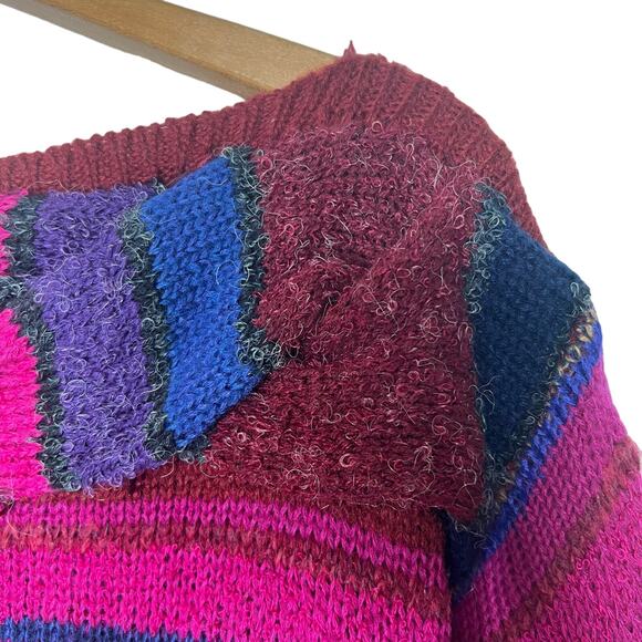 Vintage 80s Mariea Kim Twisted Boat Neck Long Sleeve Knit Sweater Size Small - Picture 5 of 11